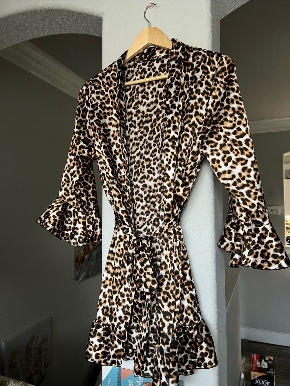 Leopard Print Wrap Mini Dress - Animal Print